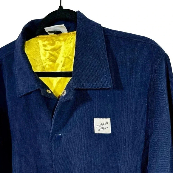 Mitchell & Ness Legendary Essentials Coaches Jacket in Navy Corduroy Cord - Picture 8 of 16